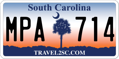 SC license plate MPA714