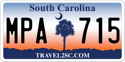 SC license plate MPA715