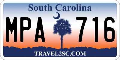 SC license plate MPA716
