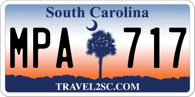 SC license plate MPA717