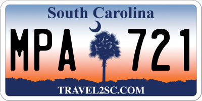 SC license plate MPA721