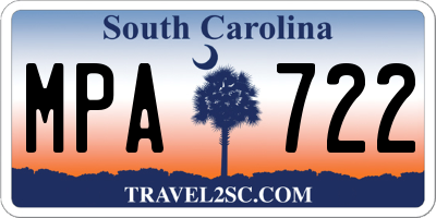 SC license plate MPA722