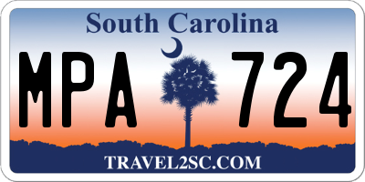SC license plate MPA724