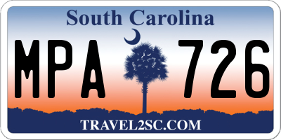 SC license plate MPA726