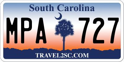 SC license plate MPA727