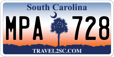 SC license plate MPA728