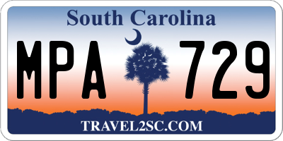 SC license plate MPA729