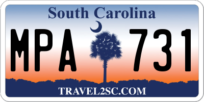 SC license plate MPA731