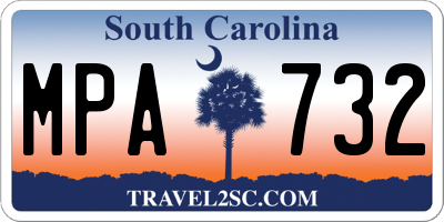 SC license plate MPA732