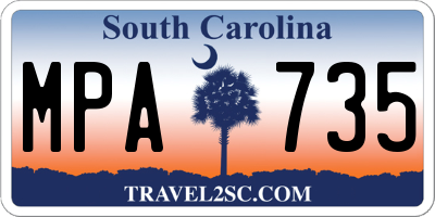 SC license plate MPA735