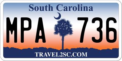 SC license plate MPA736