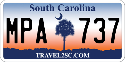 SC license plate MPA737