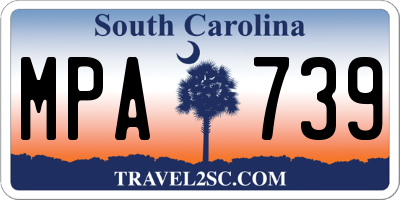 SC license plate MPA739