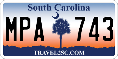 SC license plate MPA743