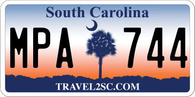 SC license plate MPA744