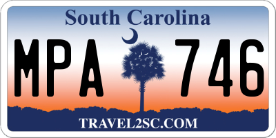 SC license plate MPA746