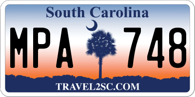 SC license plate MPA748
