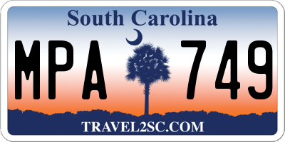SC license plate MPA749