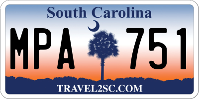 SC license plate MPA751