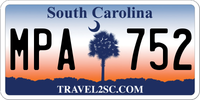 SC license plate MPA752