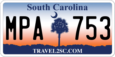 SC license plate MPA753