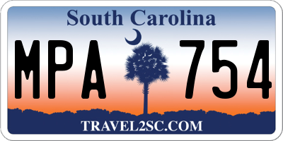 SC license plate MPA754