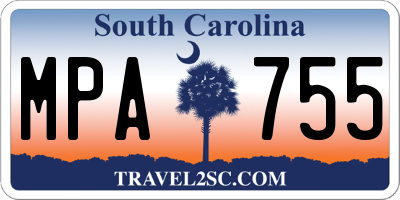 SC license plate MPA755