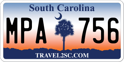 SC license plate MPA756