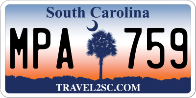 SC license plate MPA759