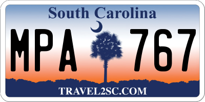 SC license plate MPA767