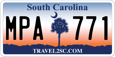 SC license plate MPA771