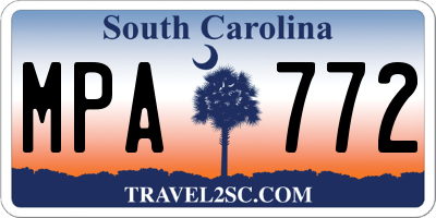 SC license plate MPA772