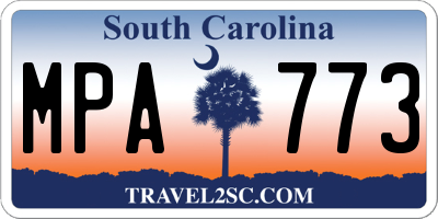 SC license plate MPA773