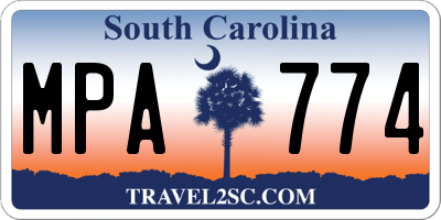 SC license plate MPA774