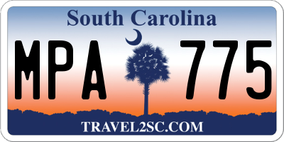 SC license plate MPA775