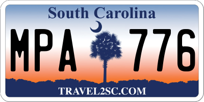 SC license plate MPA776