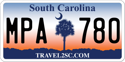 SC license plate MPA780