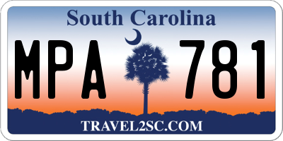 SC license plate MPA781
