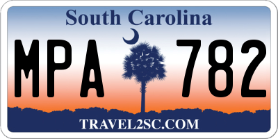 SC license plate MPA782