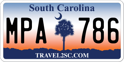 SC license plate MPA786