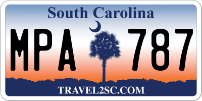 SC license plate MPA787