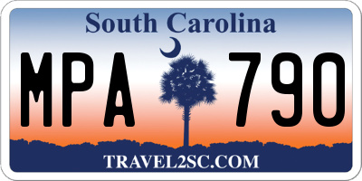 SC license plate MPA790