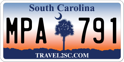 SC license plate MPA791