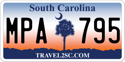 SC license plate MPA795