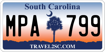 SC license plate MPA799