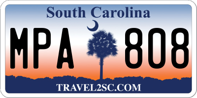 SC license plate MPA808