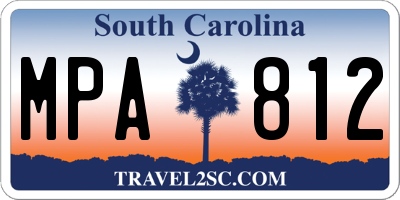SC license plate MPA812