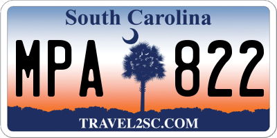 SC license plate MPA822