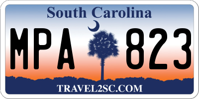 SC license plate MPA823