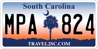 SC license plate MPA824